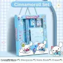 Cinnamoroll  StationarySet for kids - Pencil Pen Book Eraser Sharpener, Kawaii Stationery for Kids, Stationary Kit Set for Girls/Boys, Birthday Return Gift for Kids 
