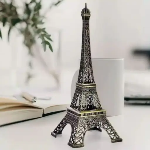 Paris World Famous Building Metal Eiffel Tower Antique Vintage Statue for Gifts, Room,Office,Decorative Showpeice, Desk Decor, Table Stand, Gifts, Wedding Decors (25 cm)(Small)