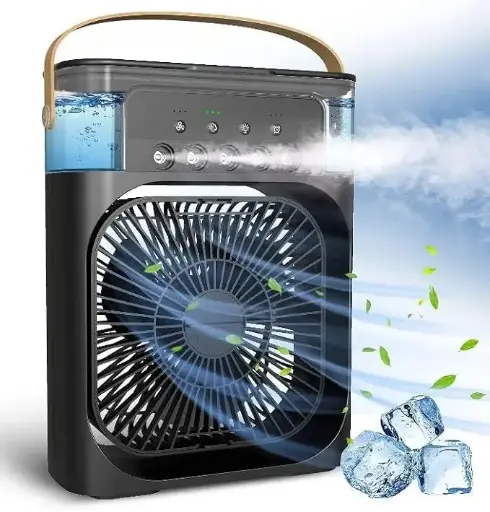 Portable Air Conditioner Small Ac Quaite Personal Air cooler Usb Power Mini Desktop Cooling Misting fan 1/2/3 Timer With speed 360 Adjustable For Office Room Desk And Car